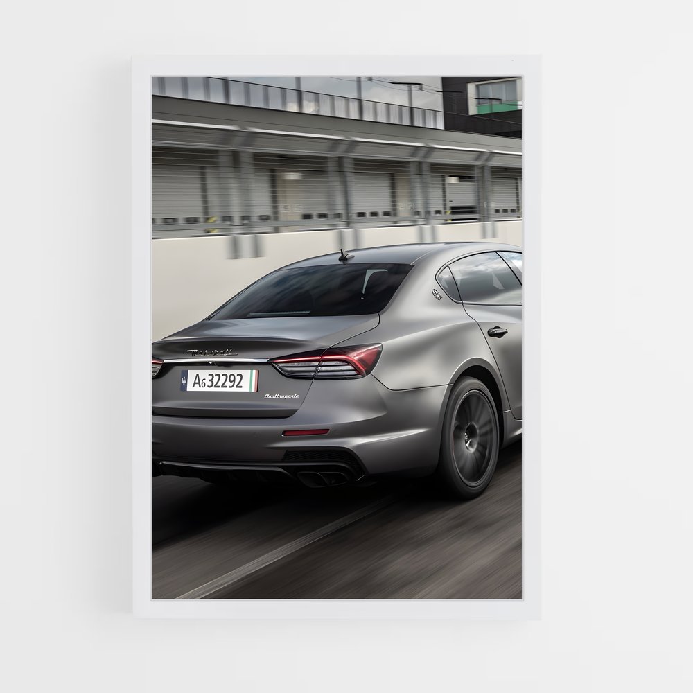 Poster Silver Roadster – affiche Maserati (vue 3)